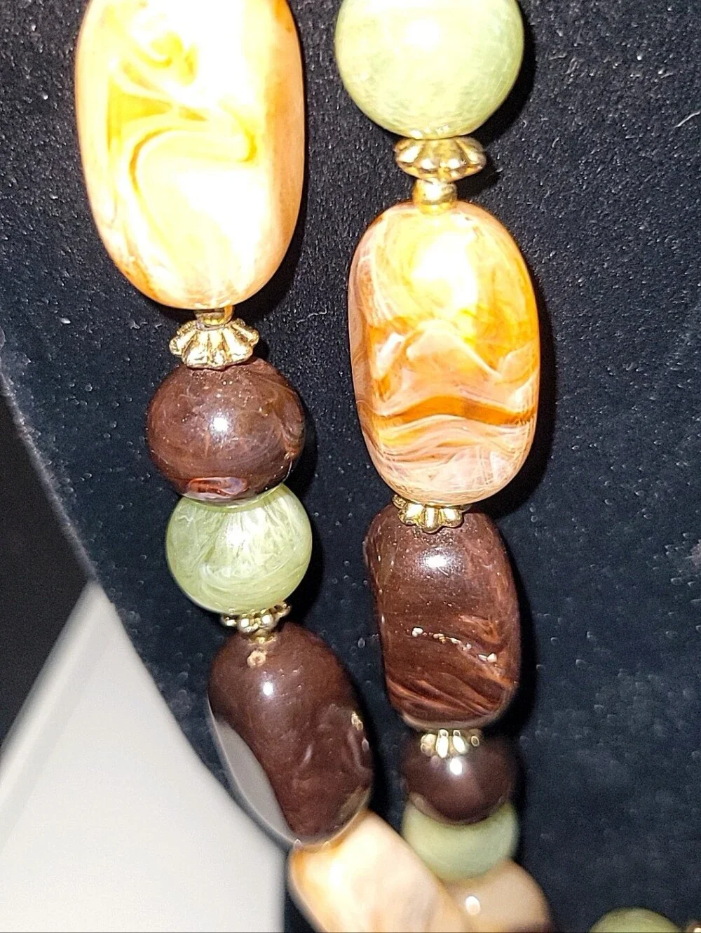 Boho Earth-Tone Double Strand Beaded Necklace 24